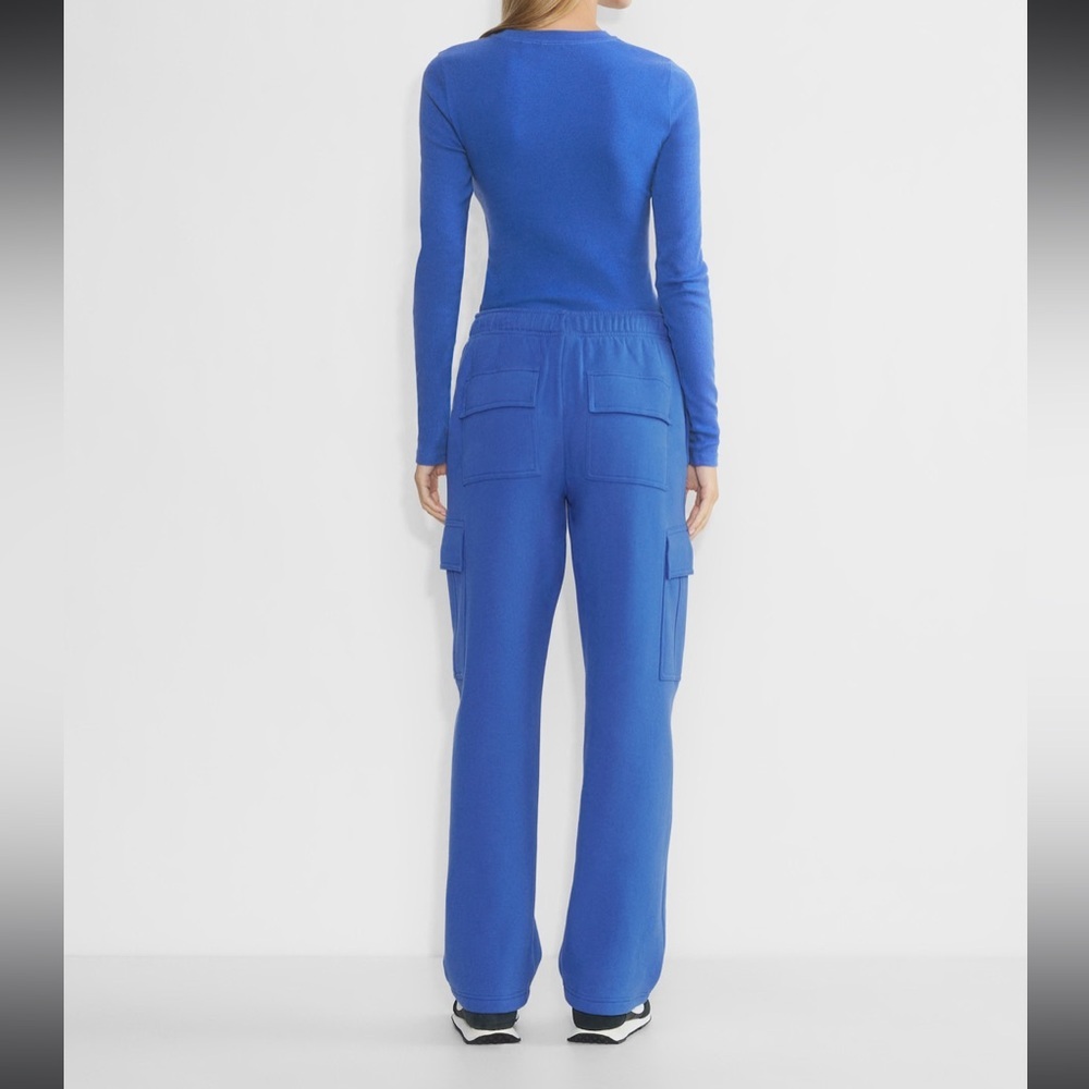 Aritzia TNA Sweatfleece Cozy Fleece Cargo Mega Fit Sweatpants in Jazz Blue - Picture 3 of 17
